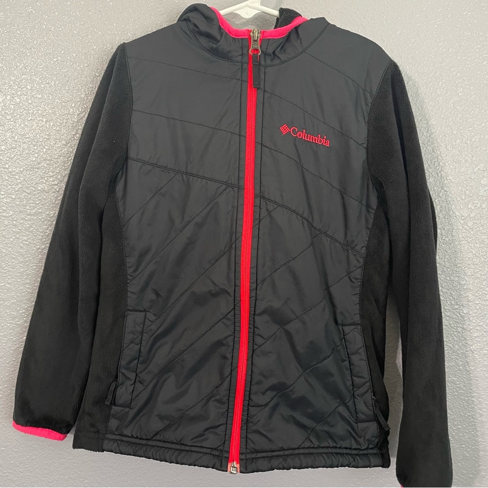 Girls Columbia Hybrid Hooded Fleece Jacket Size S